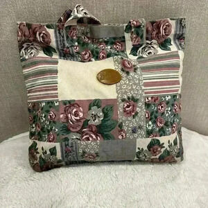 Vintage 90s GITANO Patchwork Floral Shoulder Bag Hobo Tote Purse – Retro Chic!